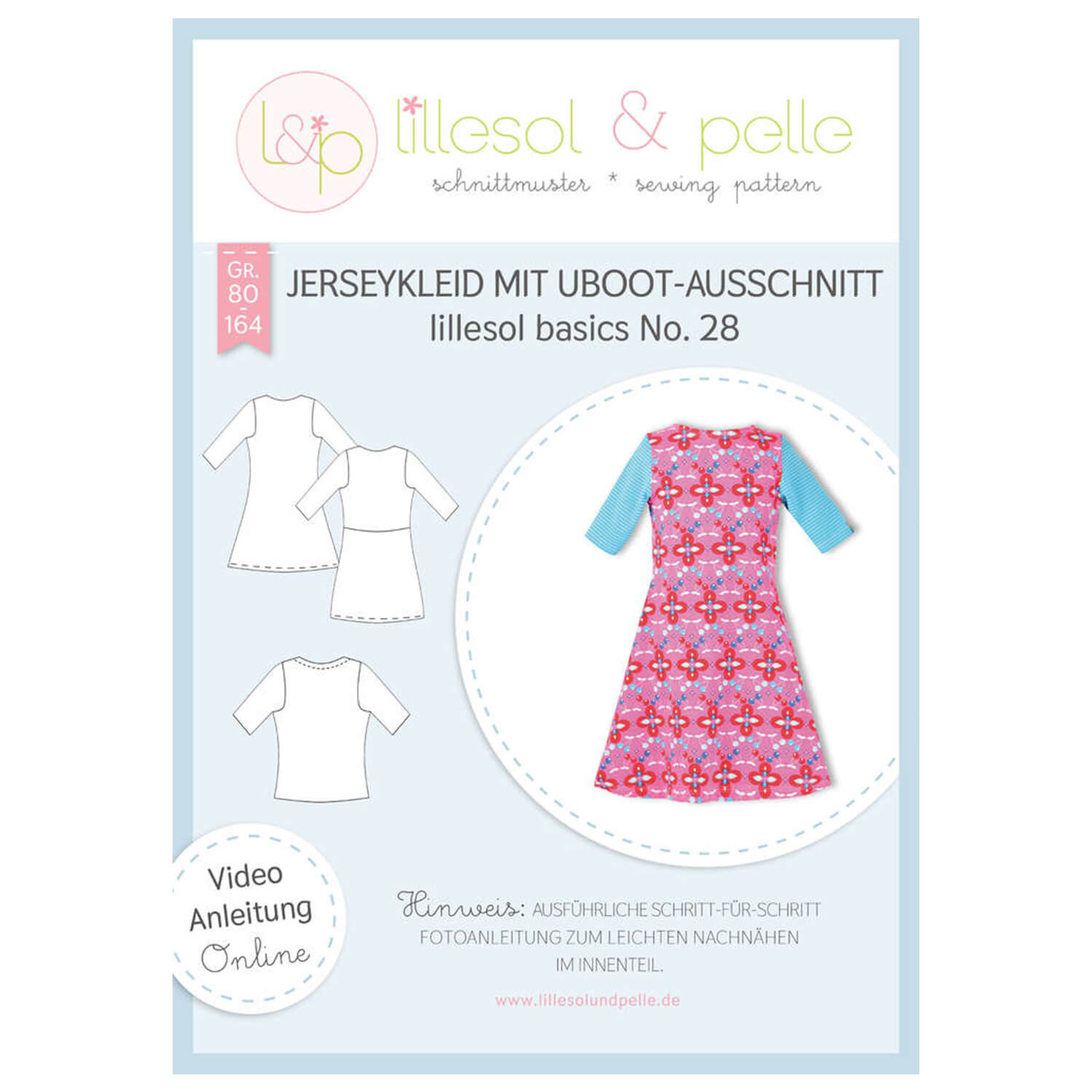 Jerseykleid mit Uboot-Ausschnitt - lillesol basic No.28 - Papierschnittmuster-0 Jerseykleid mit Uboot-Ausschnitt - lillesol basic No.28 - Papierschnittmuster-0