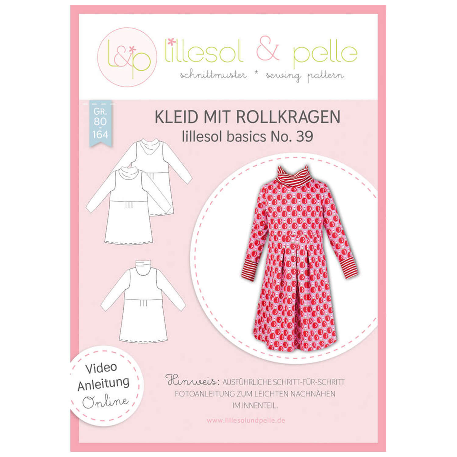 Kleid mit Rollkragen - lillesol basic No.39 - Papierschnittmuster-0 Kleid mit Rollkragen - lillesol basic No.39 - Papierschnittmuster-0