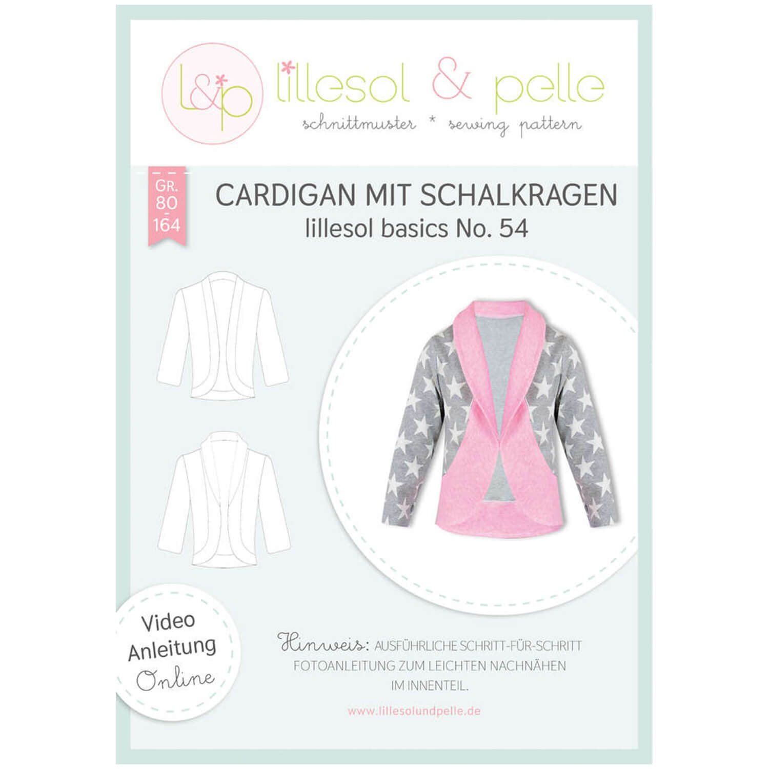 Cardigan mit Schalkragen - lillesol basic No.54 - Papierschnittmuster-0 Cardigan mit Schalkragen - lillesol basic No.54 - Papierschnittmuster-0