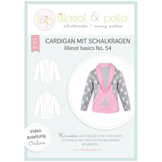 Cardigan mit Schalkragen - lillesol basic No.54 - Papierschnittmuster Cardigan mit Schalkragen - lillesol basic No.54 - Papierschnittmuster