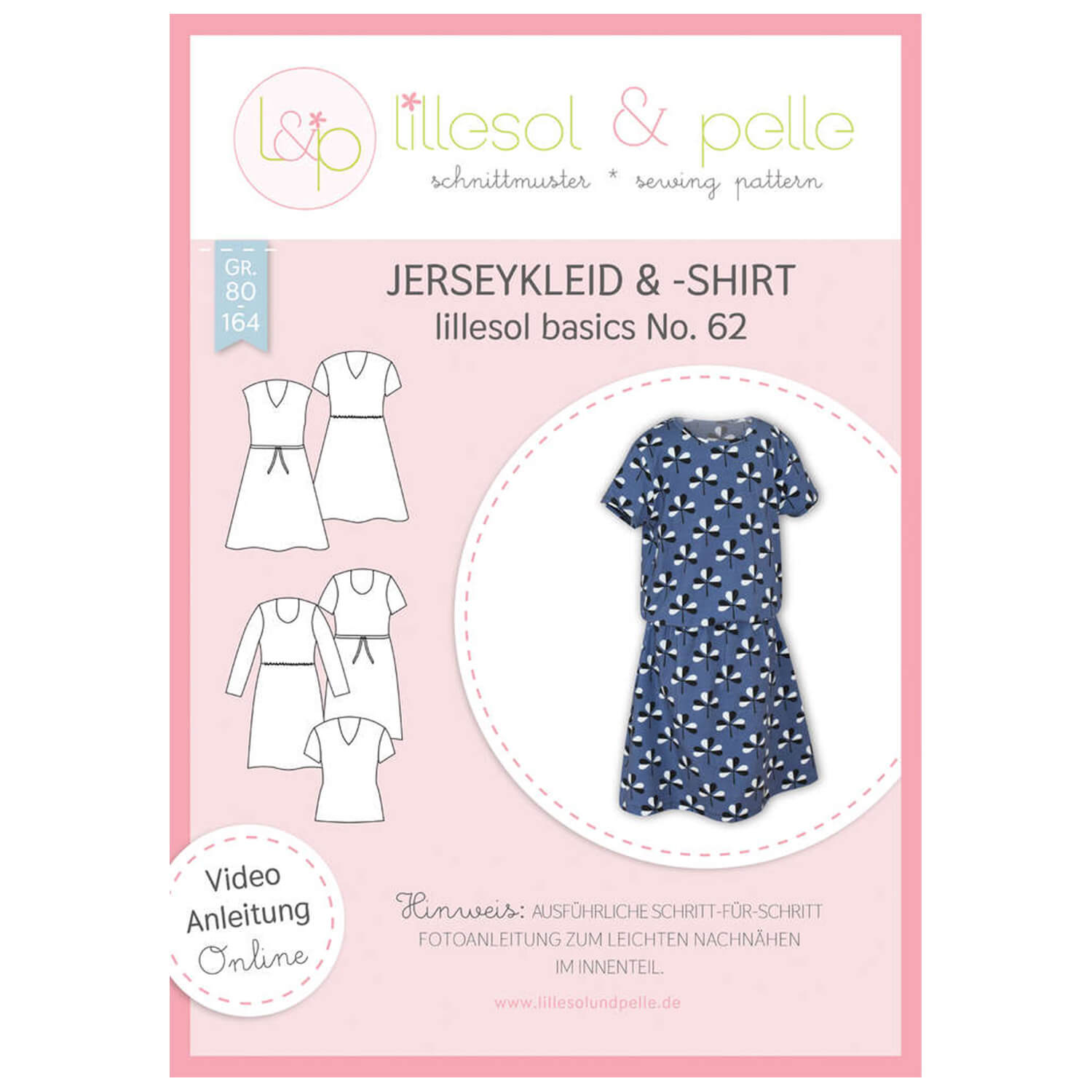 Jerseykleid & -Shirt - lillesol basic No.62 - Papierschnittmuster-0 Jerseykleid & -Shirt - lillesol basic No.62 - Papierschnittmuster-0