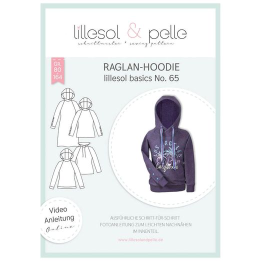 Raglan-Hoodie - lillesol basic No.65 - Papierschnittmuster Raglan-Hoodie - lillesol basic No.65 - Papierschnittmuster