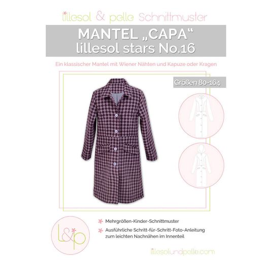 Mantel Capa - lillesol stars No.16 - Papierschnittmuster