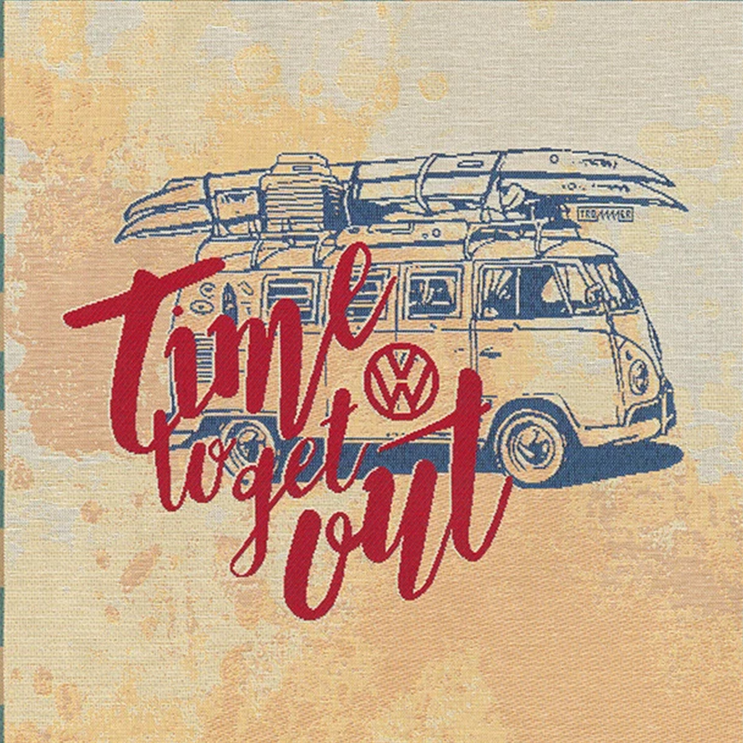 Panneau de Canevas - VW Bulli 'Time to get out' Beige Multicolore-0 Panneau de Canevas - VW Bulli 'Time to get out' Beige Multicolore-0
