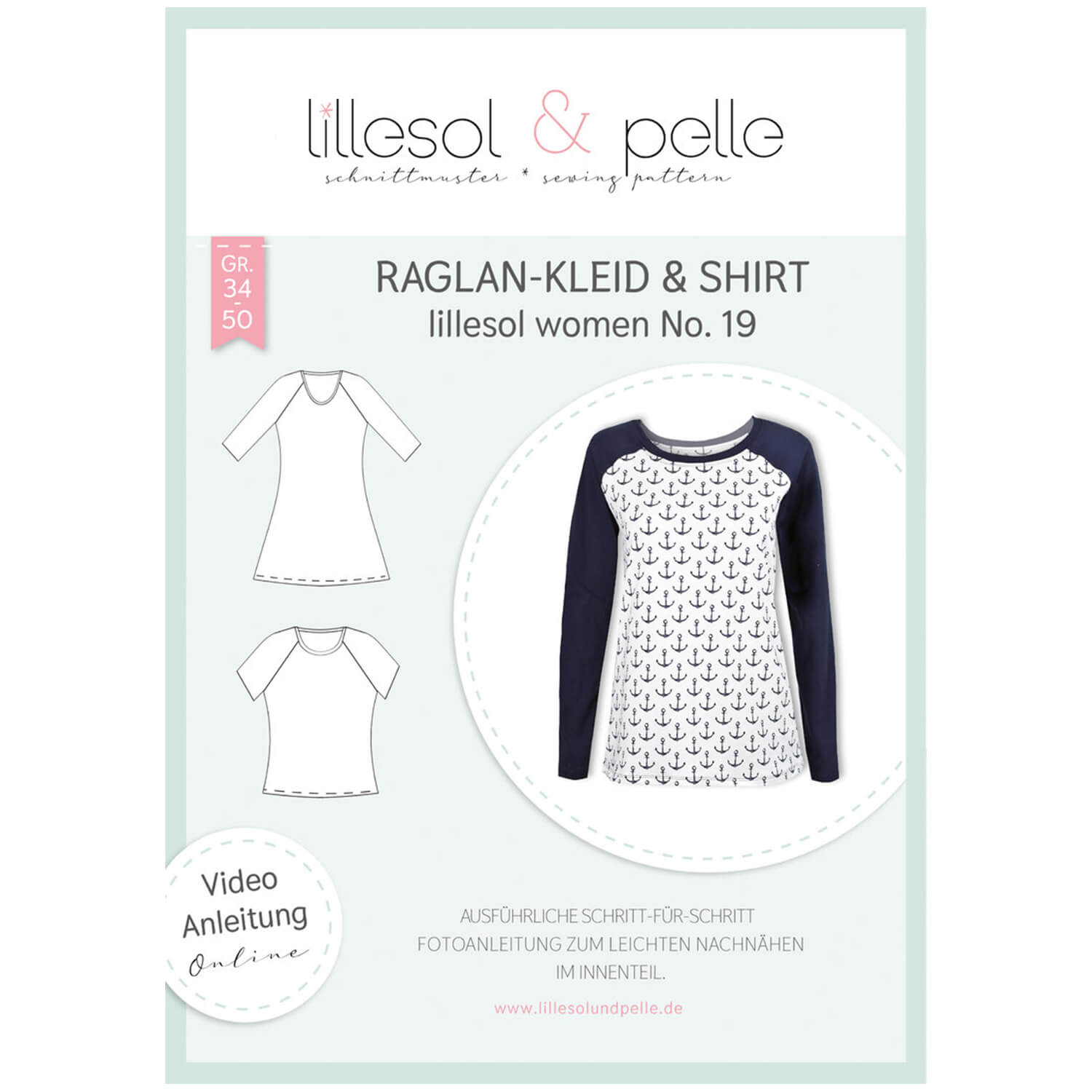 Raglan-Kleid & Shirt - lillesol women No.19 - Papierschnittmuster-0 Raglan-Kleid & Shirt - lillesol women No.19 - Papierschnittmuster-0