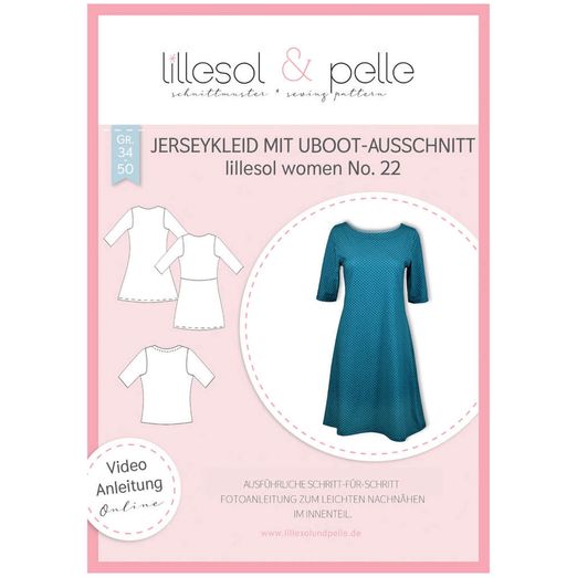 Jerseykleid mit Uboot-Ausschnitt - lillesol women No.22 - Papierschnittmuster