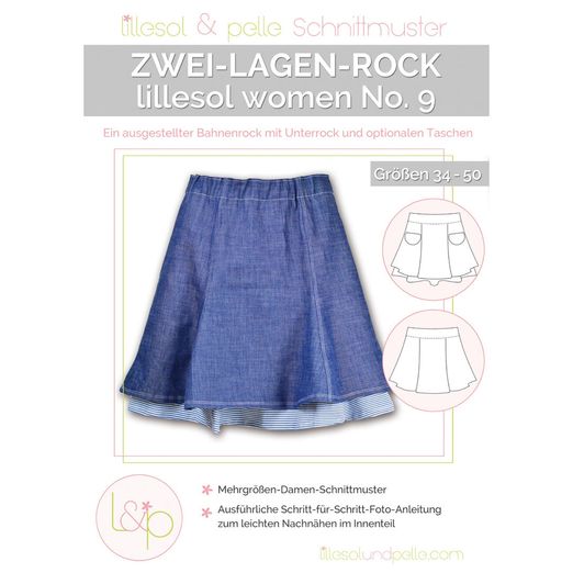 Zwei-Lagen-Rock - lillesol women No.9 - Papierschnittmuster Zwei-Lagen-Rock - lillesol women No.9 - Papierschnittmuster