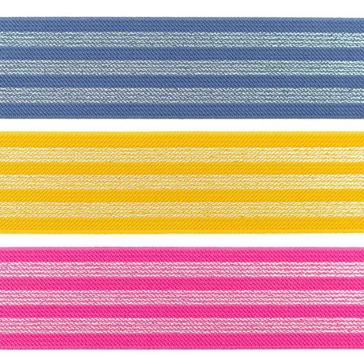 Gummiband 40mm - Lurex Streifen - Meterware Gummiband 40mm - Lurex Streifen - Meterware