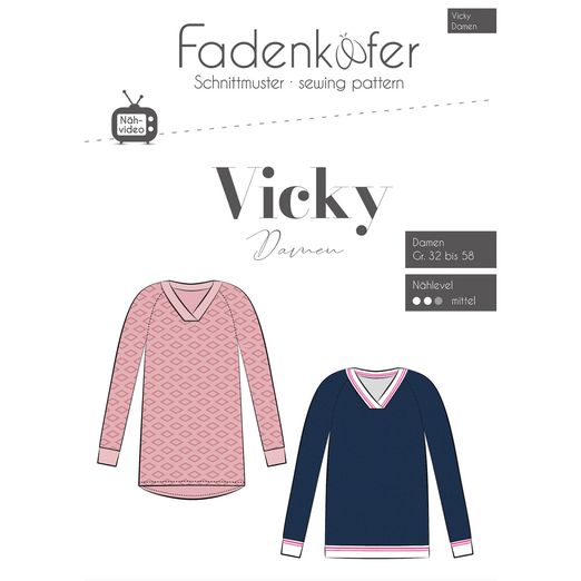 Damen Pullover - Vicky - Papierschnittmuster