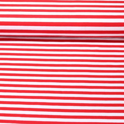 Jersey Kathrin gestreift - Weiß Rot