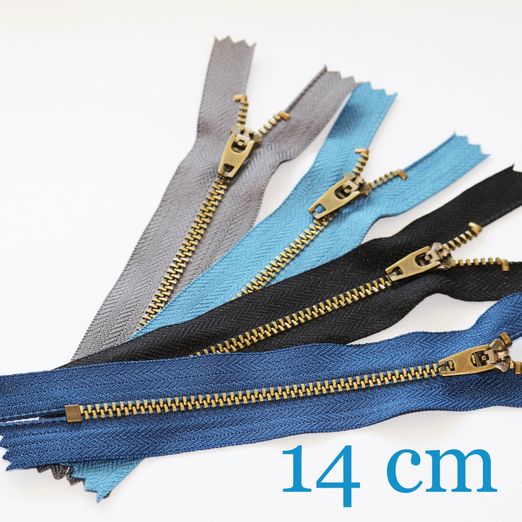 Jeansreißverschluss Metall Messing 14 cm Jeansreißverschluss Metall Messing 14 cm
