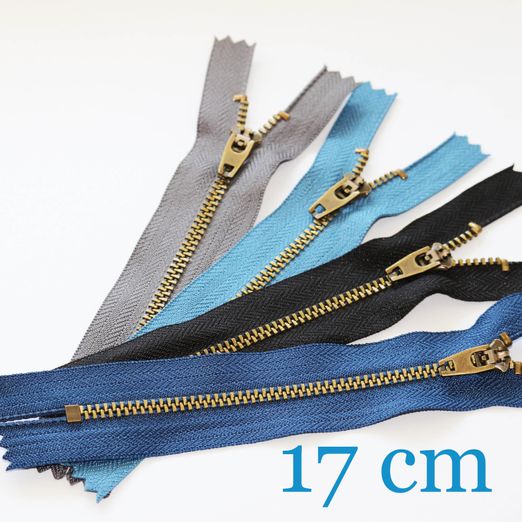 Fermeture éclair pour jeans en métal laiton 17 cm