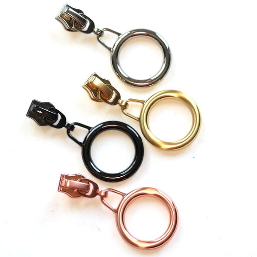 Zipper mit glattem Ring - für 6,5mm Raupe