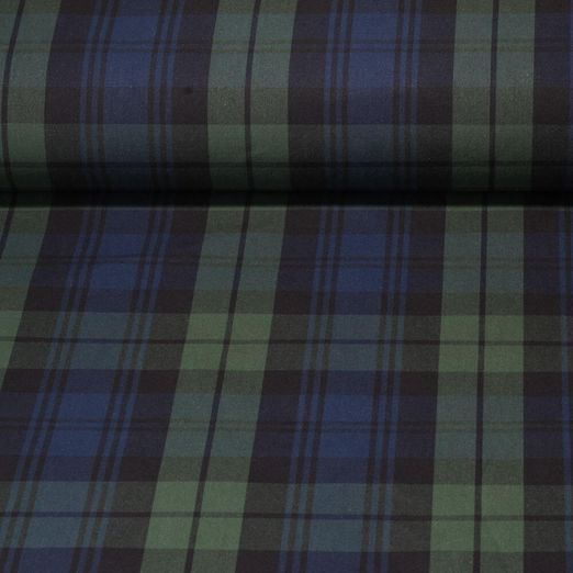 Fox Oilskin - Dry Oilskin light - Blackwatch Tartan Blau Grün
