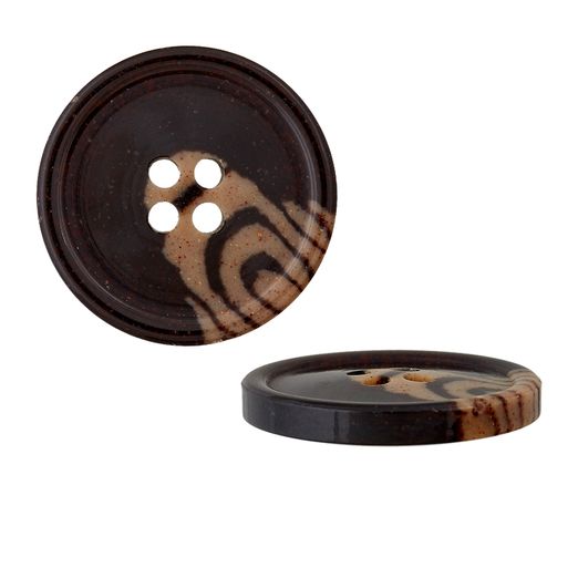 Bouton en café/polyester.4-L recyclé