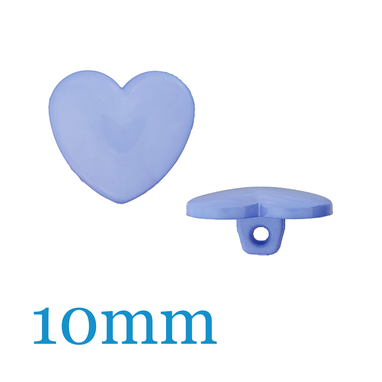Bouton en polyester avec oeillet en forme de coeur 10mm-0 Bouton en polyester avec oeillet en forme de coeur 10mm-0
