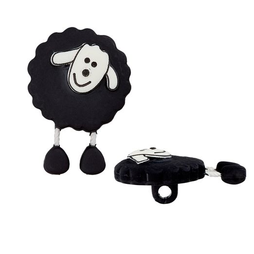 Bouton mouton en polyester avec oeillet 18mm