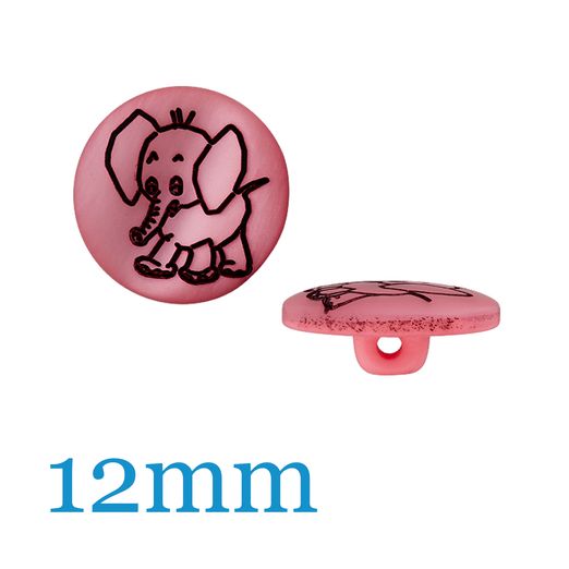 Polyesterknopf Öse Elefant 12mm