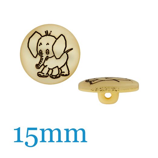 Bouton en polyester avec oeillet éléphant 15mm