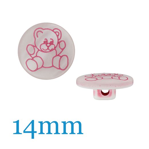 Bouton en polyester nounours avec oeillet 14mm