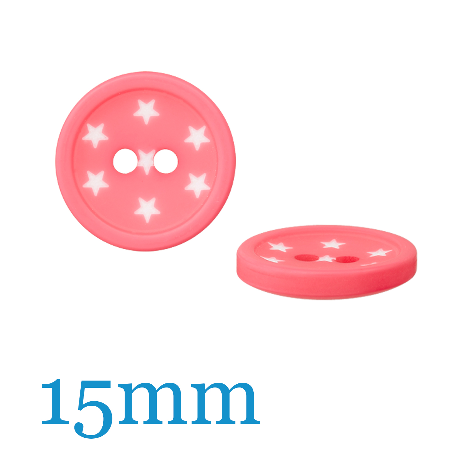 Bouton en polyester 2 trous 15mm-0 Bouton en polyester 2 trous 15mm-0