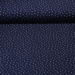 Mousseline en coton - Double gaze Pois blanc Bleu marine foncé