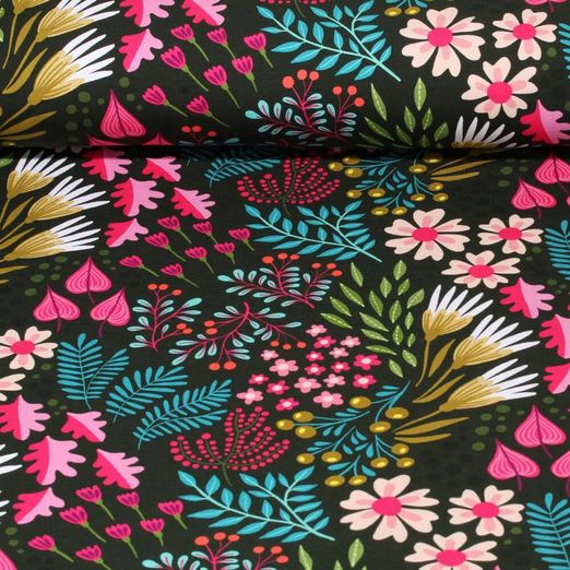 Jersey à motifs - Hamburger Liebe BLISS FLOWER FIELD Digital Green Multicolor