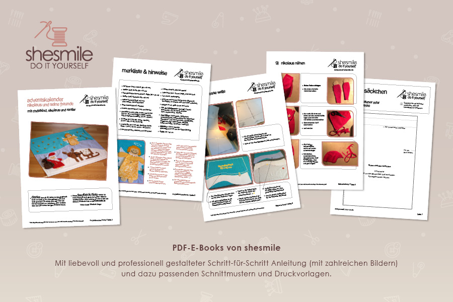 Adventskalender - Nikolaus und seine Freunde - Schnittmuster eBook-1 Adventskalender - Nikolaus und seine Freunde - Schnittmuster eBook-1