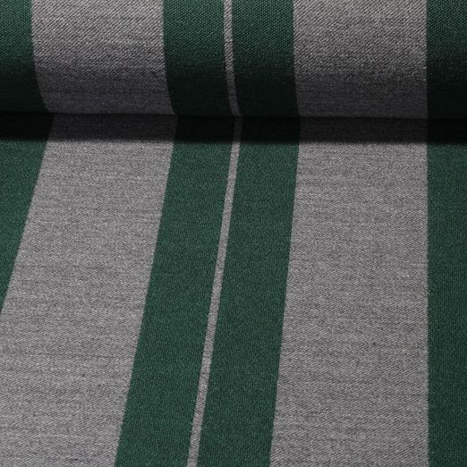 Tissu mode - Carreaux Jacquard Rayé Gris Mélange Vert