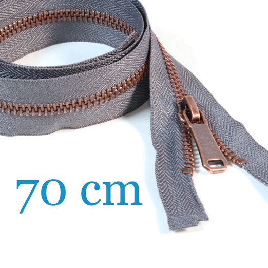 Veste en métal cuivre fermeture éclair divisible 70 cm