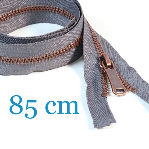 Fermeture éclair cuivre 85 cm divisible métal - pour vestes 