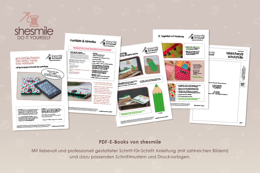 Schutztasche für Tablets, Handys oder Laptops - Schnittmuster eBook-2 Schutztasche für Tablets, Handys oder Laptops - Schnittmuster eBook-2
