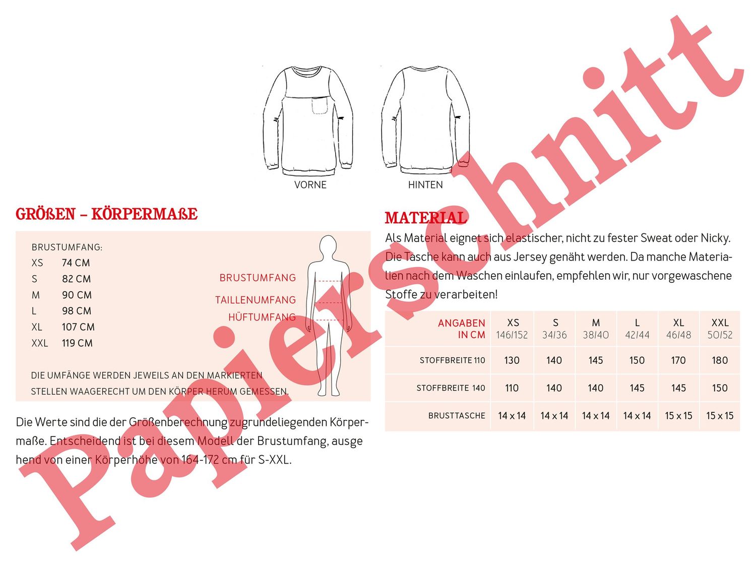 Pullover mit Brusttasche - FRAU BENTE - Papierschnittmuster-2 Pullover mit Brusttasche - FRAU BENTE - Papierschnittmuster-2