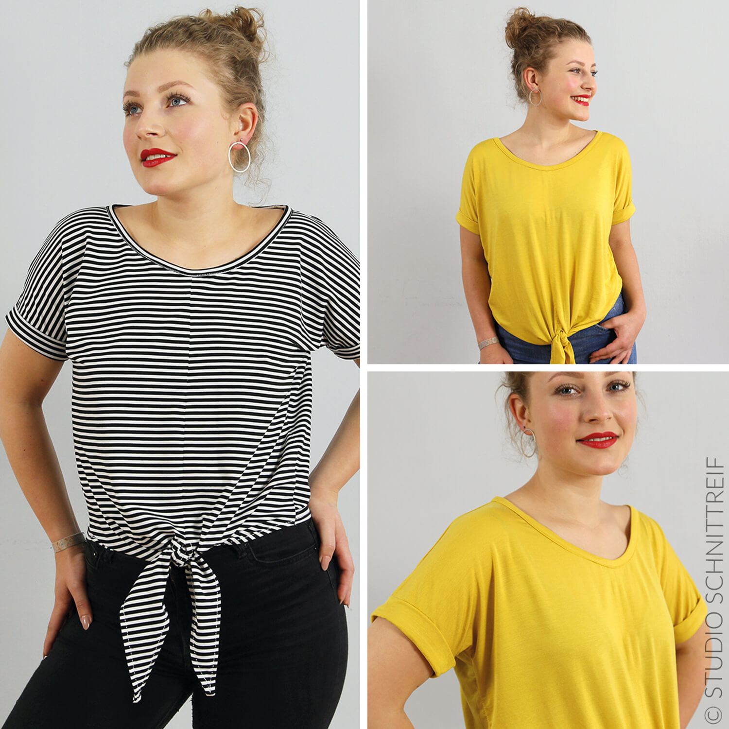 Knotenshirt - FRAU BILLE - Papierschnittmuster-1 Knotenshirt - FRAU BILLE - Papierschnittmuster-1