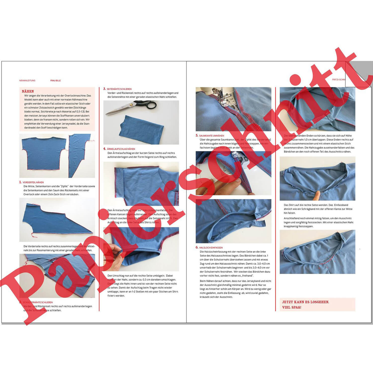 Knotenshirt - FRAU BILLE - Papierschnittmuster-2 Knotenshirt - FRAU BILLE - Papierschnittmuster-2