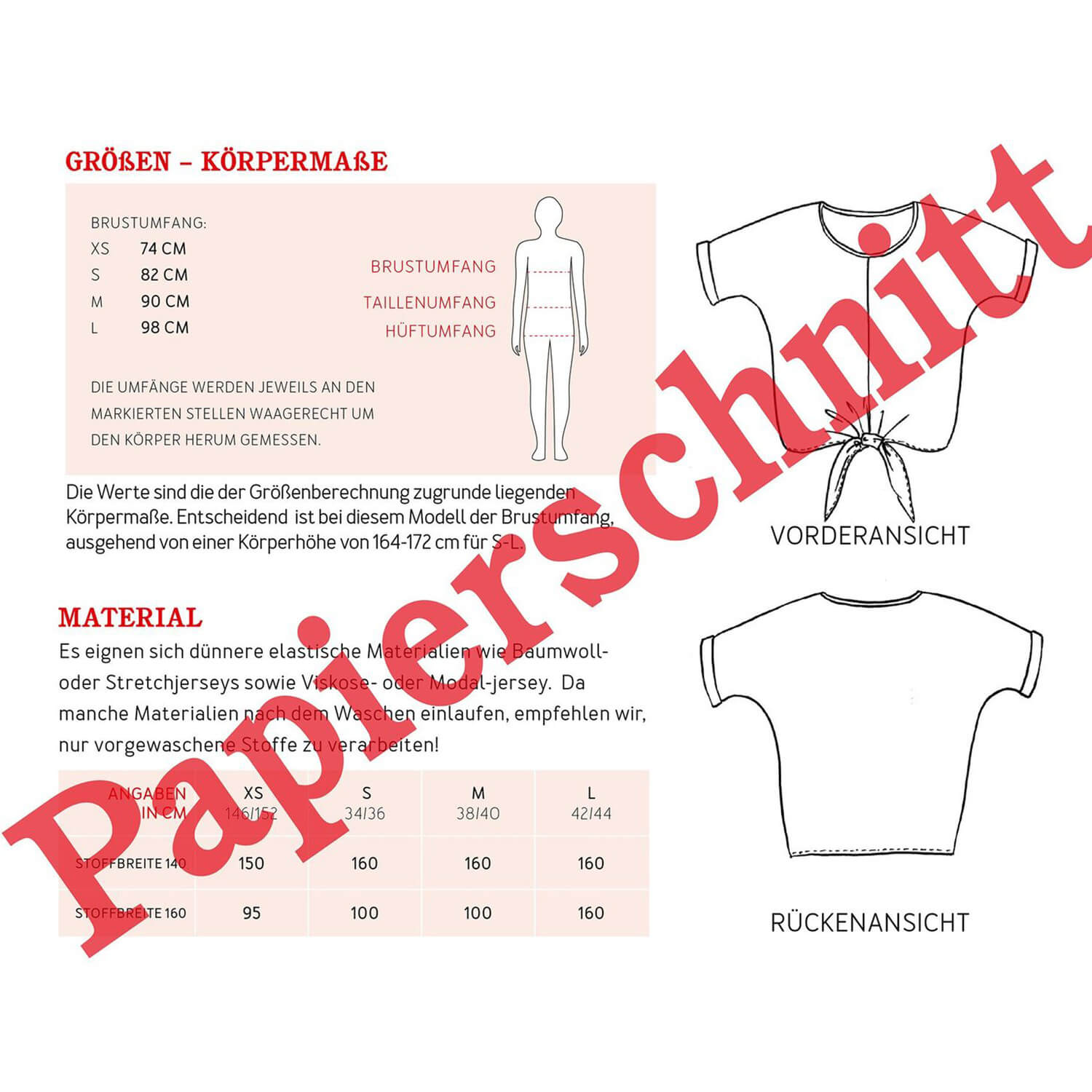 Knotenshirt - FRAU BILLE - Papierschnittmuster-3 Knotenshirt - FRAU BILLE - Papierschnittmuster-3