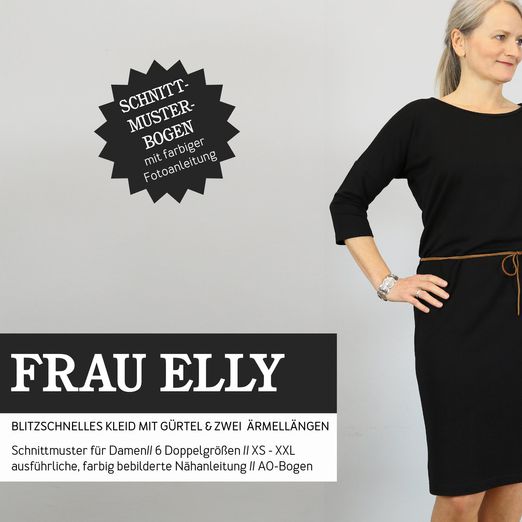 Kleid mit Gürtel - FRAU ELLY - Papierschnittmuster