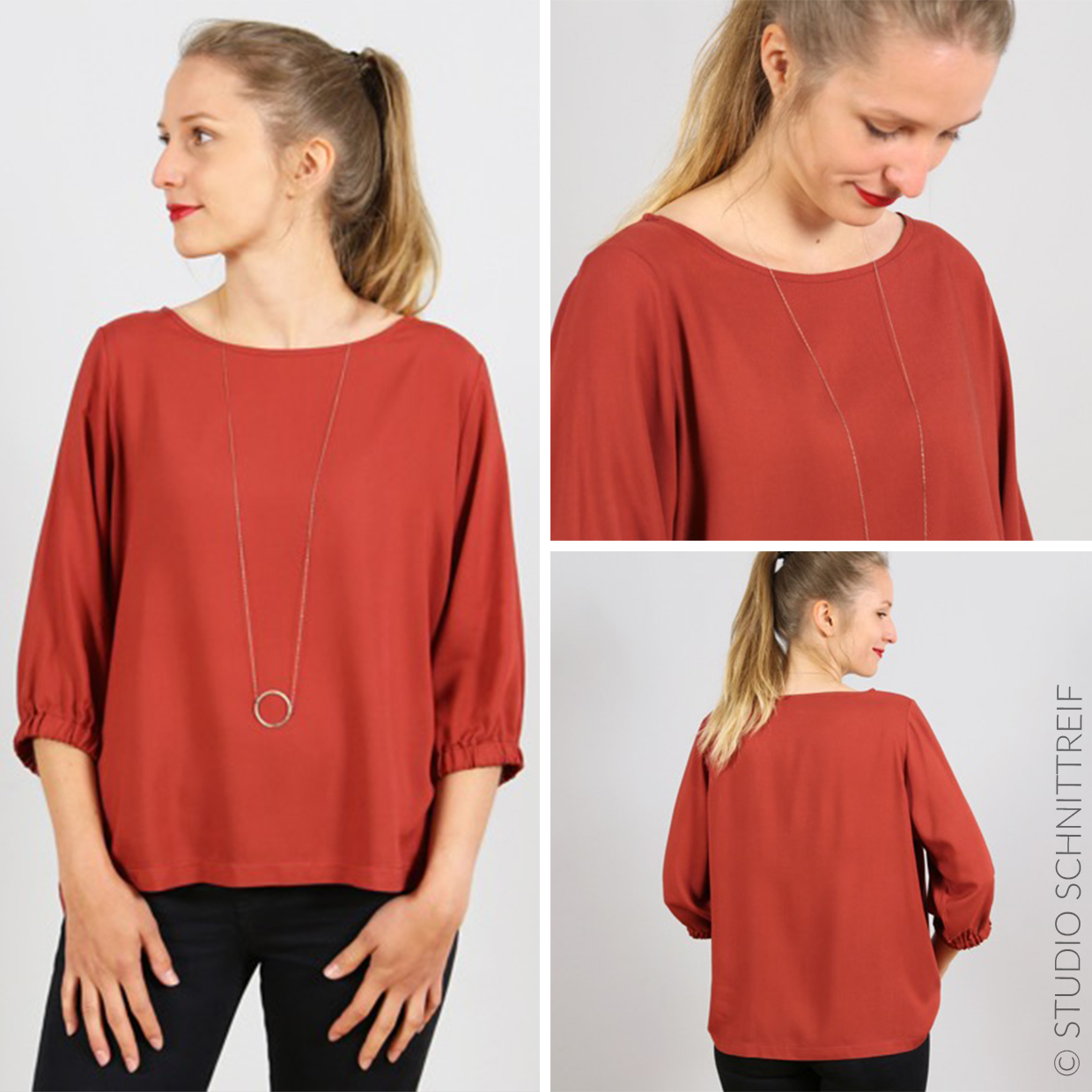 Weite Bluse - FRAU HOLLY - Papierschnittmuster-1 Weite Bluse - FRAU HOLLY - Papierschnittmuster-1