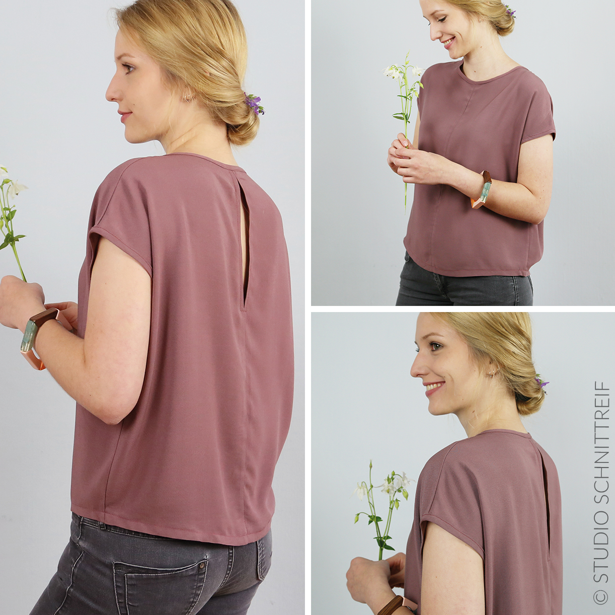 Bluse mit Rückenschlitz - FRAU ILVIE - Papierschnittmuster-1 Bluse mit Rückenschlitz - FRAU ILVIE - Papierschnittmuster-1