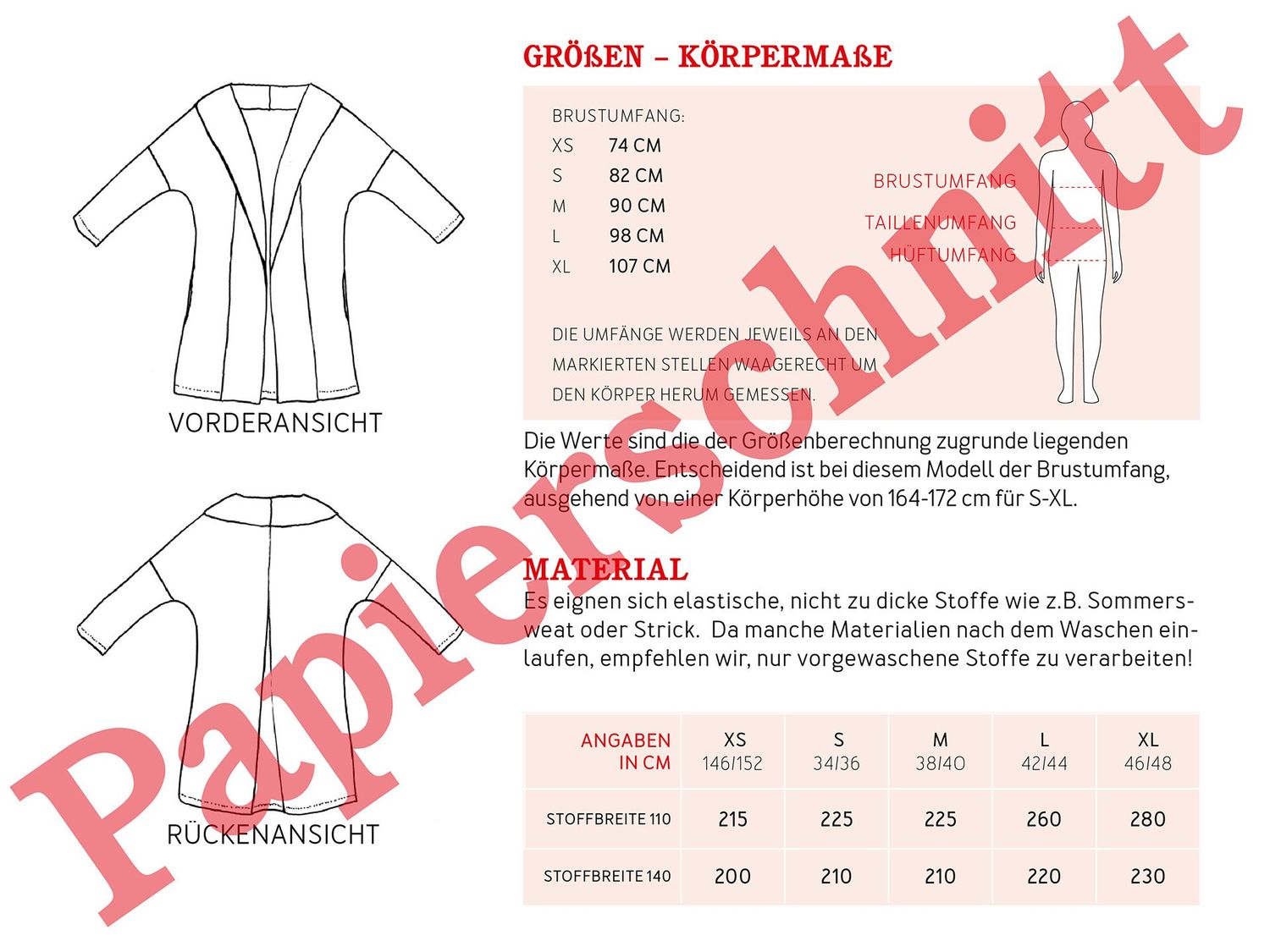 Sweatjacke mit Schalkragen - FRAU KATI - Papierschnittmuster-2 Sweatjacke mit Schalkragen - FRAU KATI - Papierschnittmuster-2