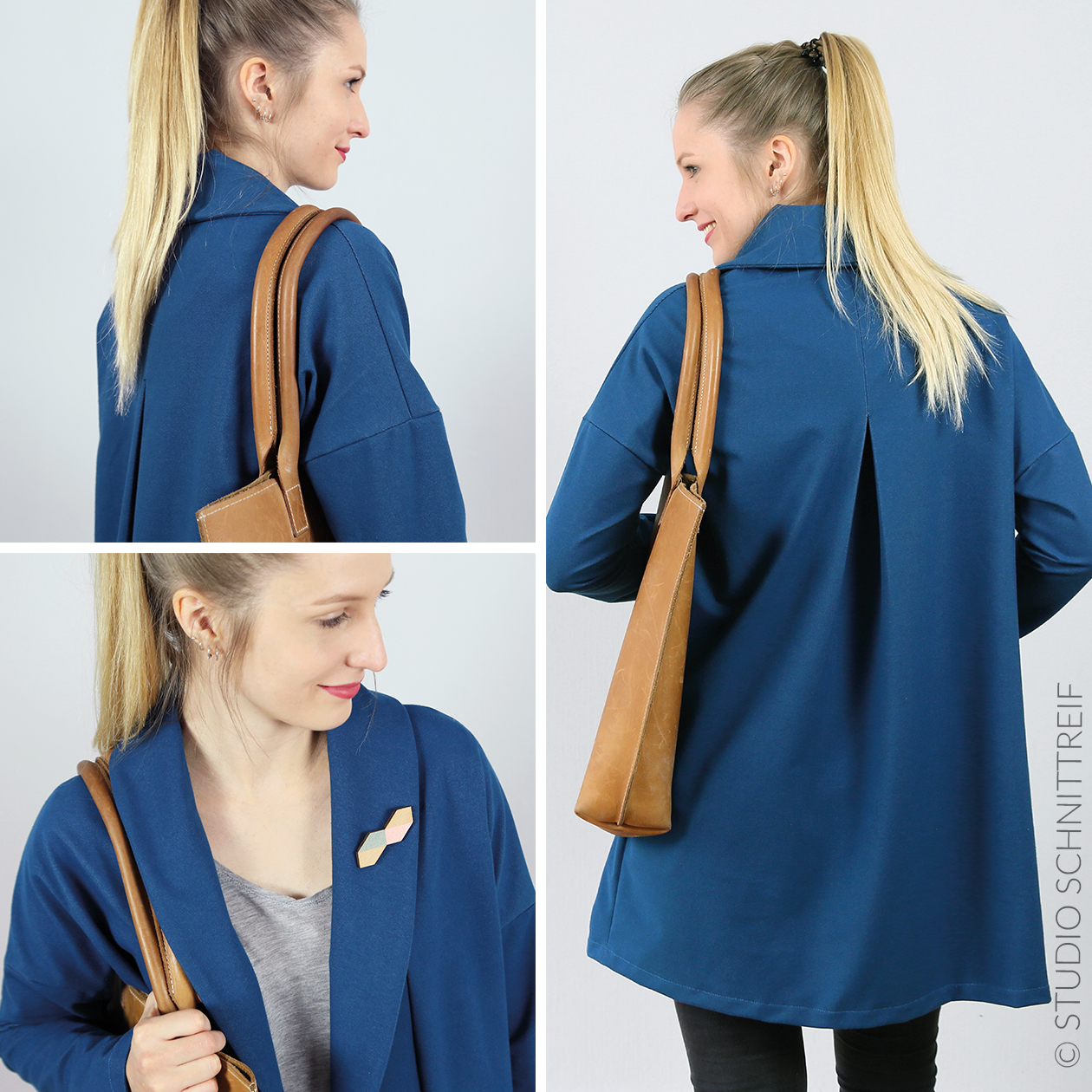 Sweatjacke mit Schalkragen - FRAU KATI - Papierschnittmuster-1 Sweatjacke mit Schalkragen - FRAU KATI - Papierschnittmuster-1