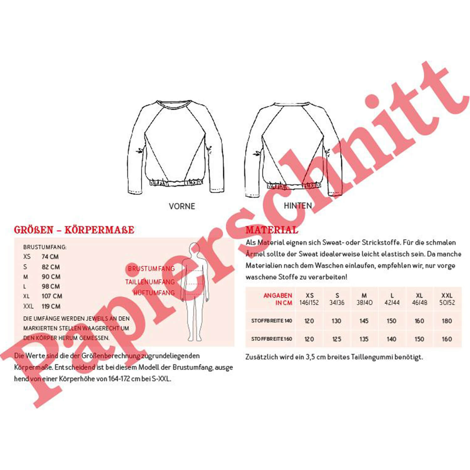 Raglansweater - FRAU LILLE - Papierschnittmuster-1 Raglansweater - FRAU LILLE - Papierschnittmuster-1