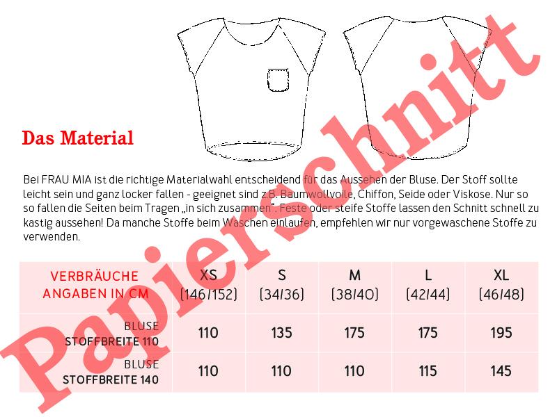 Bluse Raglanoptik - FRAU MIA - Papierschnittmuster-3 Bluse Raglanoptik - FRAU MIA - Papierschnittmuster-3