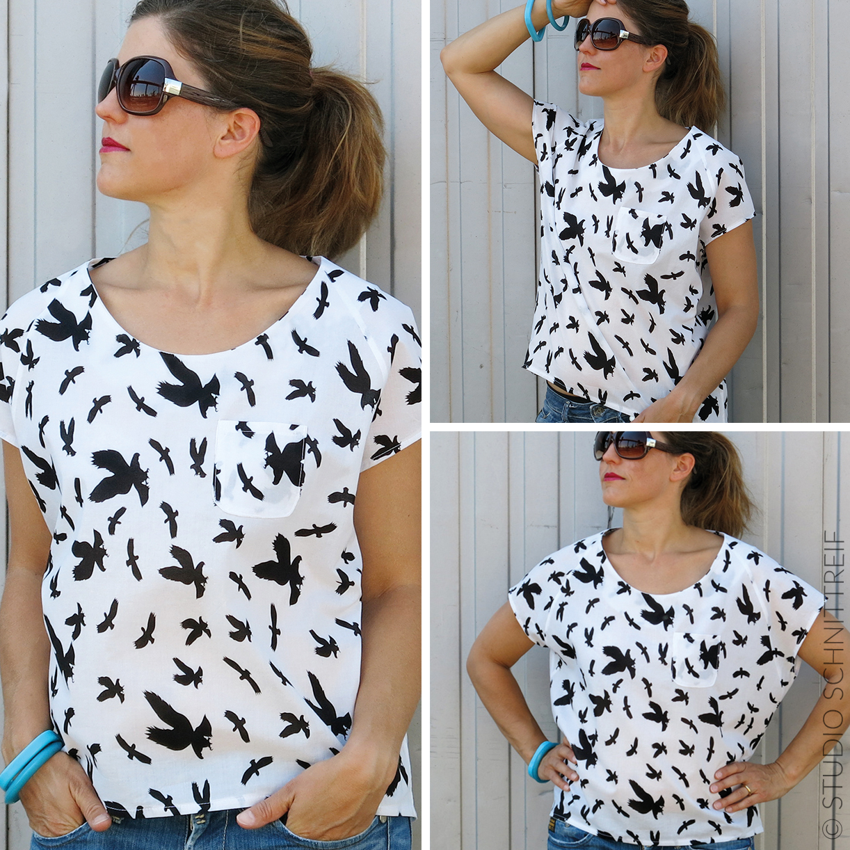 Bluse Raglanoptik - FRAU MIA - Papierschnittmuster-1 Bluse Raglanoptik - FRAU MIA - Papierschnittmuster-1