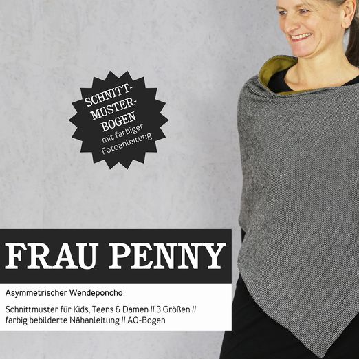 Wendeponcho - FRAU PENNY - Papierschnittmuster