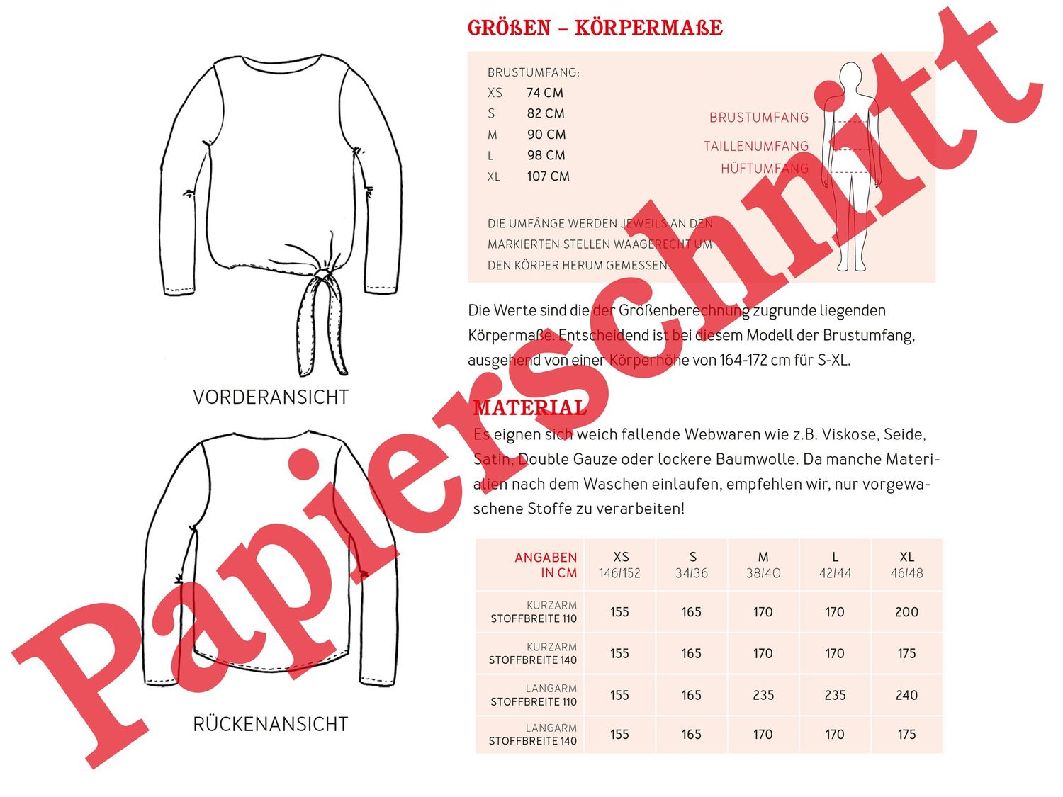 Knotenbluse - FRAU PINA - Papierschnittmuster-3 Knotenbluse - FRAU PINA - Papierschnittmuster-3