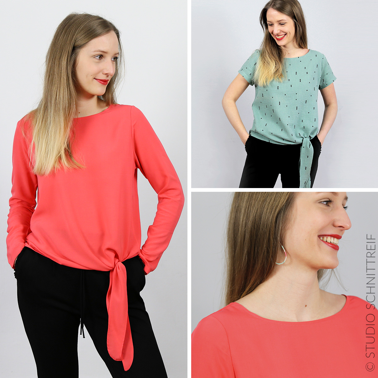 Knotenbluse - FRAU PINA - Papierschnittmuster-1 Knotenbluse - FRAU PINA - Papierschnittmuster-1