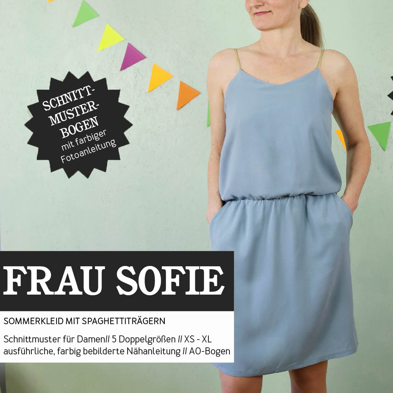 Spaghettiträger Kleid - FRAU SOFIE - Papierschnittmuster-0 Spaghettiträger Kleid - FRAU SOFIE - Papierschnittmuster-0