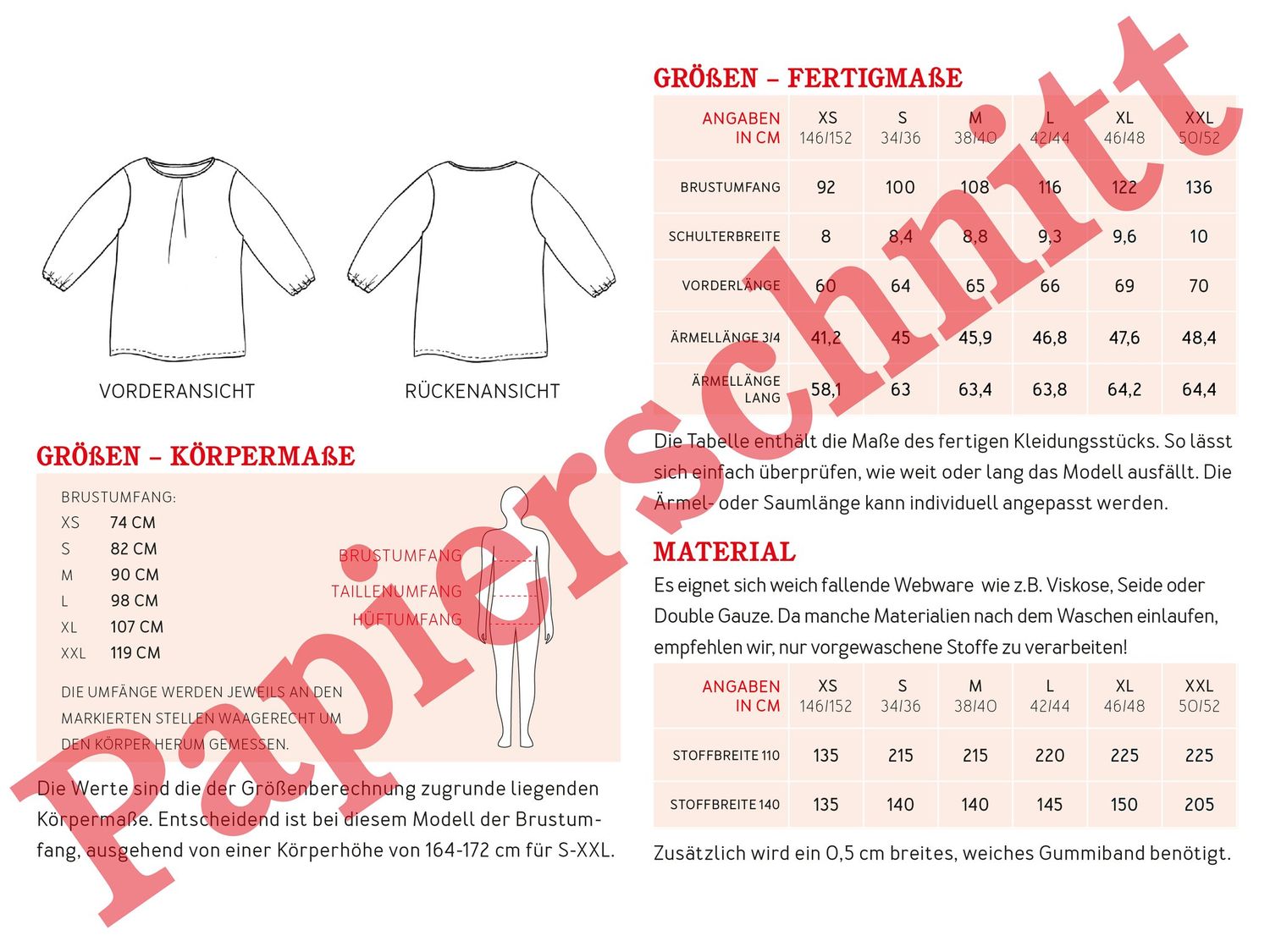 Bluse mit Kellerfalte - FRAU SUKI - Papierschnittmuster-2 Bluse mit Kellerfalte - FRAU SUKI - Papierschnittmuster-2