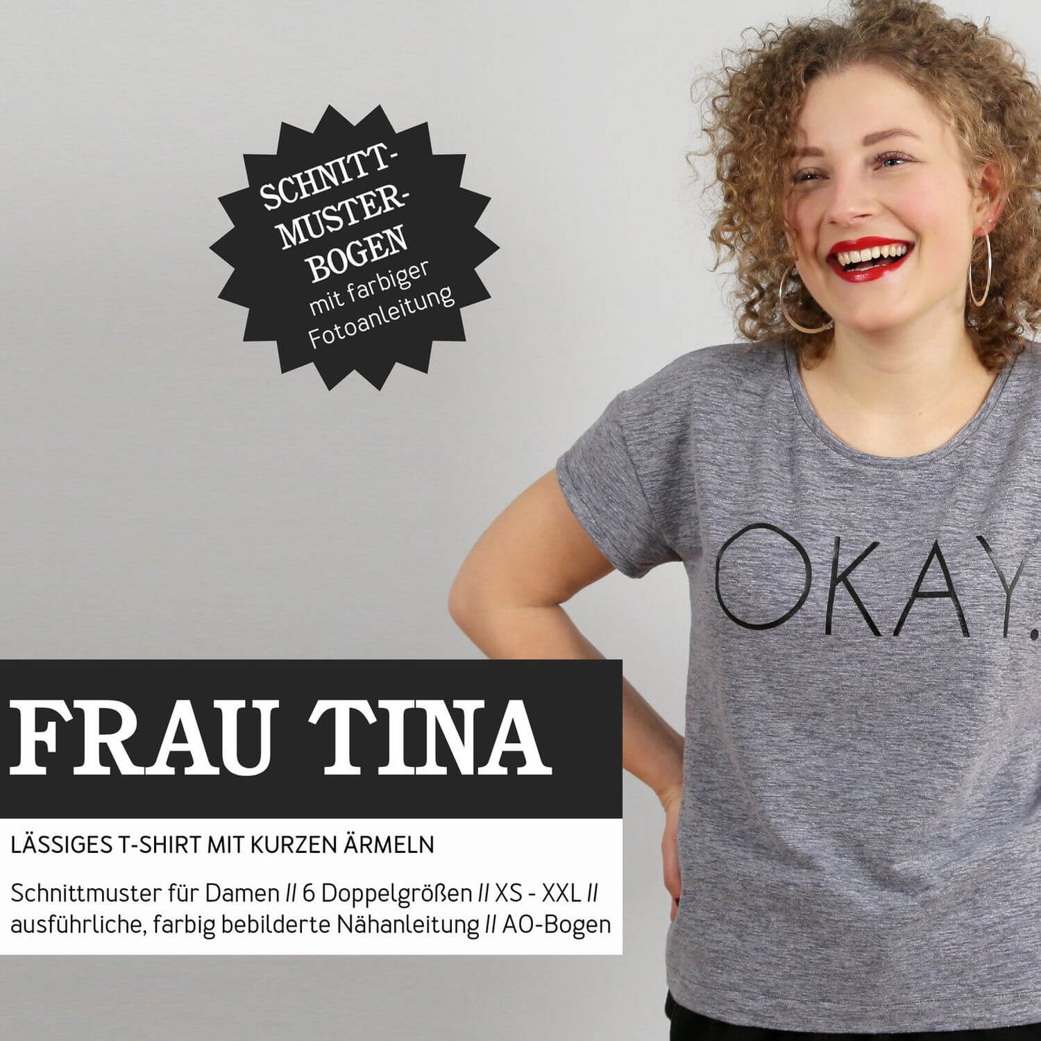 Basicshirt - FRAU TINA - Papierschnittmuster-0 Basicshirt - FRAU TINA - Papierschnittmuster-0